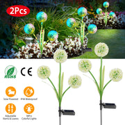2 Pcs Dandelion Solar Light 36LED Beads Outdoor Garden Lawn Pathway Landscape Stake Lamp Colorful Ornamental Light