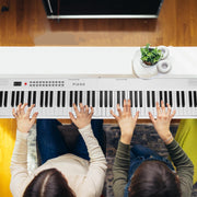 Folding Piano Keyboard 88 Keys Rechargeable Full Size Semi Weighted Piano Digital ElectronicÊPiano with LCD Screen Carry Bag Mic Sheet Music Stand Sti