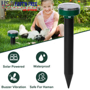Solar Powered Mole Repeller Sonic Gopher Stake Repellent Waterproof Outdoor For Farm Garden Yard Repelling Moles Gopher Snake Vole Rat Mice Mouse