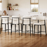 Counter Height Bar Stools Set of 2 with Curved Backrest