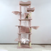 68in Multi-Level Cat Tree Tower with Hammocks & Scratching Posts