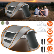 5-8 Person Pop Up Tent Automatic Setup Camping Tent Waterproof InstantÊSetup Tent with 4 Mosquito Net Windows Carrying Bag for Hiking Climbing Adventu