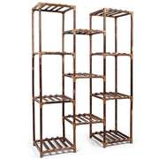 Multi-tier Wooden Plant Stand 11 Potted Flower Display Shelf Rack Vase Holder for Patio Balcony Garden