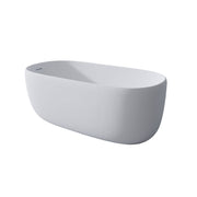 51" Oval Freestanding Soaking Tub - Matte White Resin Stone