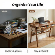 Solid Wood Desk with Drawers for Home Office