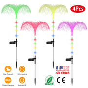 4Pcs Solar Powered Jellyfish Lights IP44 Waterproof Decorative Outdoor Lamps 7 Color Changing Night Light