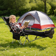 Reclining Camping Chair with Footrest – 4-Position Adjustable