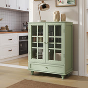 Buffet Cabinet with Glass Doors and Adjustable Shelves