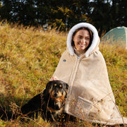 Wearable Heated Throw Blanket Double-Sided Flannel Portable Electric Heating Hoodie For Women's Men Machine Washable 3 Heating Levels Battery Operated