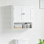 Wall Mounted Bathroom Cabinet with Adjustable Shelf & Doors