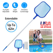 Swinging Pool Skimmer Cleaner Mesh Net Leaf Cleaning Scoop Pool Leaf Rake Debris Skimmer with  Fine Mesh 4 Telescopic Pole Sections For Swimming Pools Ho