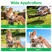 Reclining Camping Chair with Footrest – 4-Position Adjustable