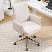 Mid-Back Velvet Office Chair with Memory Foam Cushion