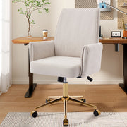 Mid-Back Velvet Office Chair with Memory Foam Cushion
