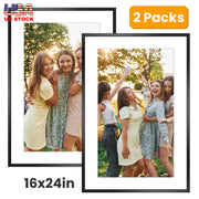 2 Packs 16x24in Picture Frames Wall Gallery Photo Frame Wall Mounted Poster Display Frame  for Horizontal Vertical Wall Mounted