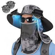 Solar Fan Hat with UPF50+ Sun Protection and Neck Flap