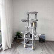 68-Inch Multi-Level Cat Tree with Hammocks & Scratching Posts