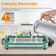 2000W Electric Indoor Grill 2 in 1 Electric BBQ Gill with Grill NetÊRemovable Plate 5 Temperature Control 3 Small Trays Dishwasher Safe