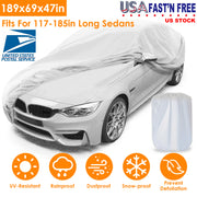 189x69x47in Full Car Cover All Weather UV Protection Automotive Cover 170T Outdoor Universal Full Cover For Sedans Up To 185in