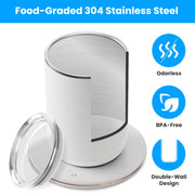 Auto Stirring Coffee Mug with Lid Temperature Control Self-Heating Automatic Magnetic Mixing Mug with 3 Heat Settings Auto-Off Function For Coffee Tea