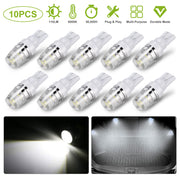 10PCS T10 LED Bulbs 194 LED Lights 12V 1W 5730 Xenon White Wedge Base LED Replacement Bulbs for License Plate Parking Position Interior Lights