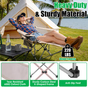 Reclining Camping Chair with Footrest – 4-Position Adjustable