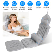 Full Body Bath Pillow with Lumbar Support & 4D Mesh