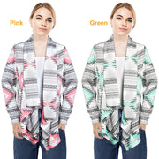 Women Open Front Cardigan Long Sleeve Shawl Neck Breathable Cardigan Well Collection w/ T-Shirt Tank Jeans Leggings