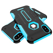 Rugged Phone Case for iPhone X Drop-protection Phone Case with Kickstand Heavy Duty Dual Layers Phone Protective Cover
