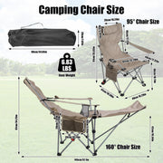 Reclining Camping Chair with Footrest – 4-Position Adjustable