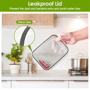 5Pcs Fruit Vegetable Containers with Removable Drain Basket Leakproof Lid Stackable Food Storage Organizer for Fridge Dishwasher Safe