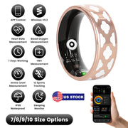 Smart Ring Health Tracker Fitness/Sleep/Stress/HRV Tracker with Charging Case Magnetic Charging Cable for Women's & Men Compatible with iOS & Android 7-
