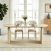 Upholstered Dining Chairs Set of 2 with Curved Back