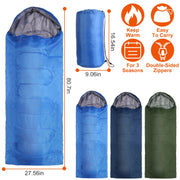 3-Season Sleeping Bag for Adults with Carry Bag 32-50°F