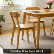 Solid Wood Dining Chair with Curved Backrest