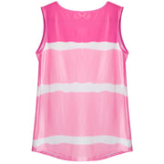 Women Tie-dye Sleeveless Tank Tops Summer Loose T Shirts Tops Button Down Shirts Vest Blouse Plus Size