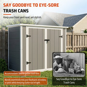 Resin Outdoor Storage Shed with Hydraulic Lid & Ramp 4.6x2.4 FT