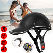 Safety Bicycle Helmet Adjustable Windproof Bike Helmet Sunshade Baseball Cap Anti-UV Cycling Motorcycle Hat Leather Helmet