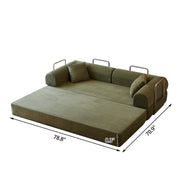 78.8" Convertible Floor Sofa Bed with High Density Foam