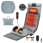 Flannel Full Body Massage Mat Multifunctional Massage Chair Pad with Heat Timer Shiatsu Neck Foot Massager Lumbar Pillow