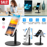 Cell Phone Stand Universal Tablets Phones Stand Holder Height Angle Adjustable Desktop Phone Stand No-Slip Aluminum Alloy Thick Case Friendly Phone Ho