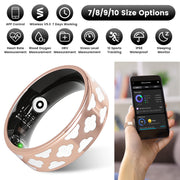 Smart Ring Health Tracker Fitness/Sleep/Stress/HRV Tracker with Charging Case Magnetic Charging Cable for Women's & Men Compatible with iOS & Android 7-