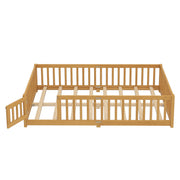 Montessori Floor Bed with Safety Guardrails and Lockable Door