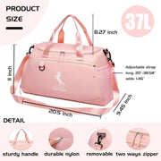 Gym Duffle Bag with Shoe Compartment & Wet Pocket 37L