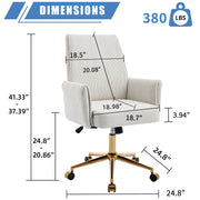 Mid-Back Velvet Office Chair with Memory Foam Cushion