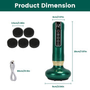 Anti Cellulite Massager Handheld Vacuum SuctionÊCupping Kit Beauty Tool with 12 Suction Mode 12 Heating 20Mins Auto-Off One-Key Pressure Release for A