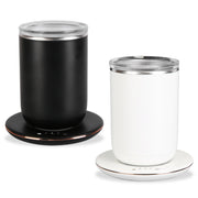 Auto Stirring Coffee Mug with Lid Temperature Control Self-Heating Automatic Magnetic Mixing Mug with 3 Heat Settings Auto-Off Function For Coffee Tea