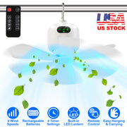 2 In 1 Portable Camping Fan with LED Lantern 8000mAh Battery Powered Tent Fan with Carabiner Digital Display 4 Speeds 4 Timer Settings for Camping Can