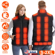 Heated Vest Men Women's Heated Jacket with 23 Heating Zones 3 Heat Levels USB Powered Machine Washable for Winter Hiking Skiing Skating Outdoor Activiti