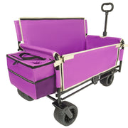 Folding Wagon Cart with Bench Seat – 500lb Capacity, 180L